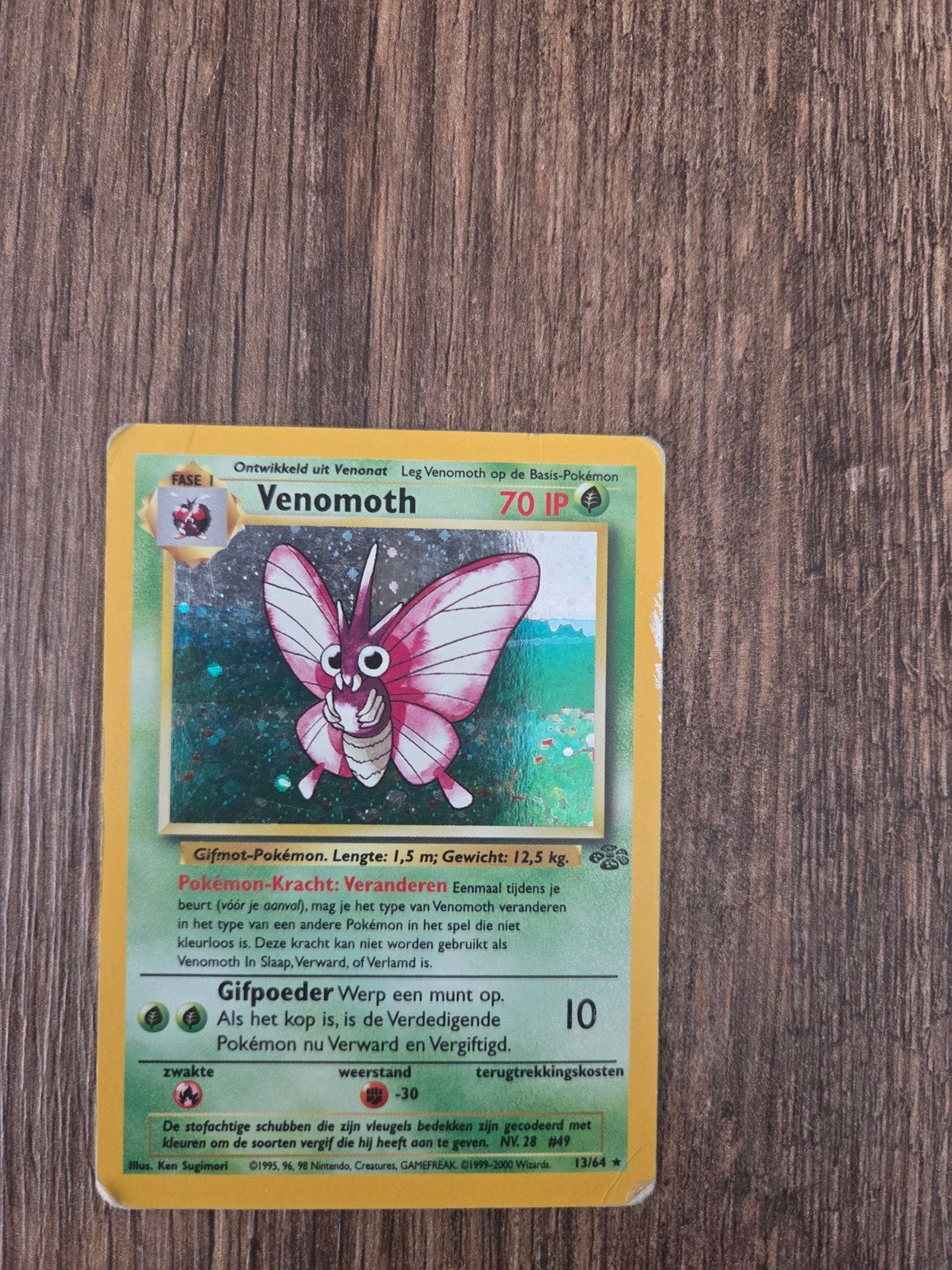 Venomoth Pokémon kaart (1999), Hobby en Vrije tijd, Verzamelkaartspellen | Pokémon, Ophalen of Verzenden, Gebruikt, Losse kaart