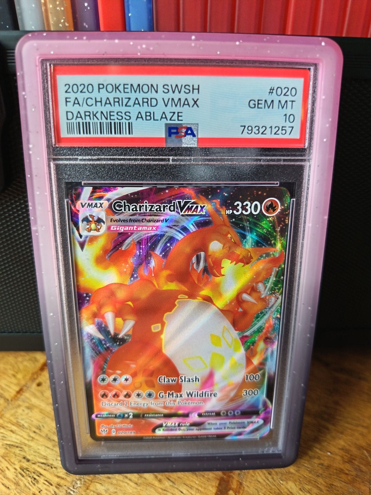 Pokémon Charizard VMax Darkness Ablaze #020 PSA 10, Ophalen of Verzenden, Nieuw, Losse kaart, Foil