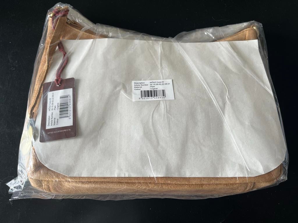 Mosz Coco M Suède Cognac Handtas - Nieuw, Ophalen of Verzenden, Nieuw, Bruin, Dame