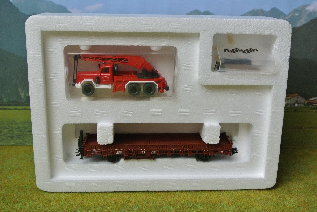 Märklin 46941 Rungenwagen Magirus Feuerwehr-Kranwagen, Wisselstroom, Treinset, Ophalen of Verzenden, Zo goed als nieuw