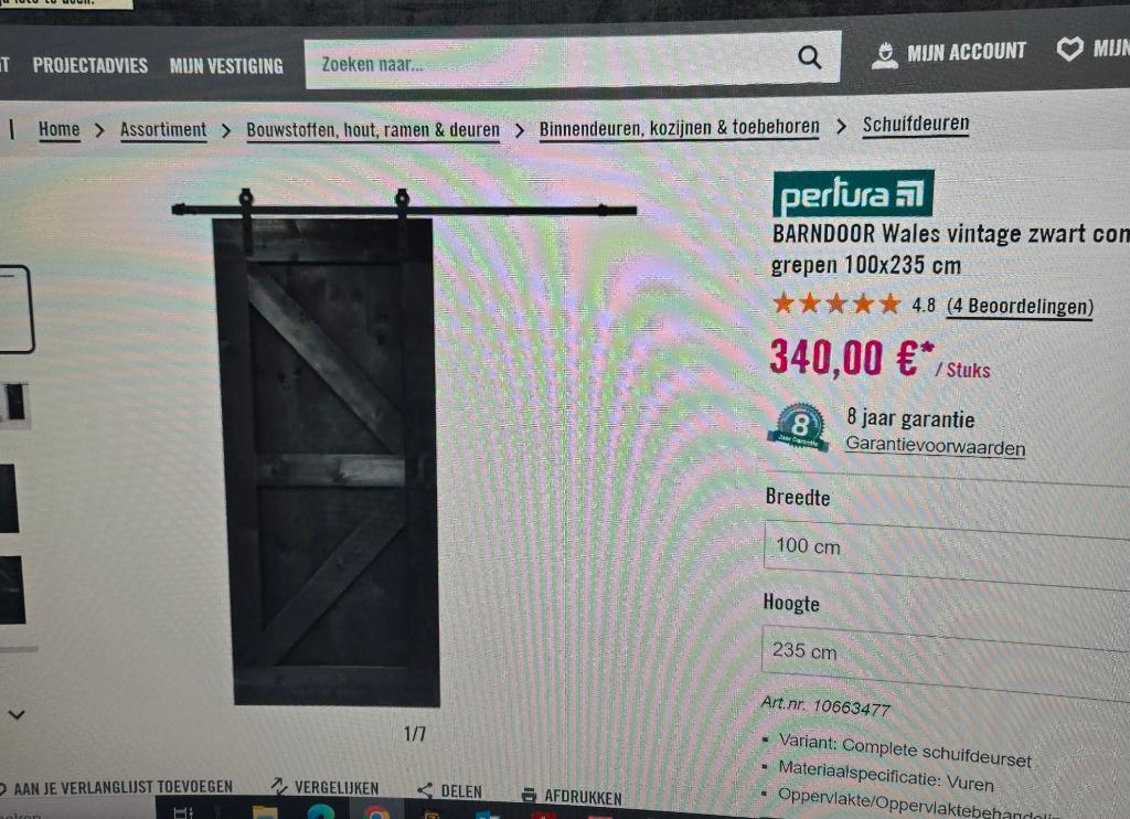 schuifdeur Hornbach helemaal nieuw, 215 cm of meer, Binnendeur, Nieuw, Schuifdeur
