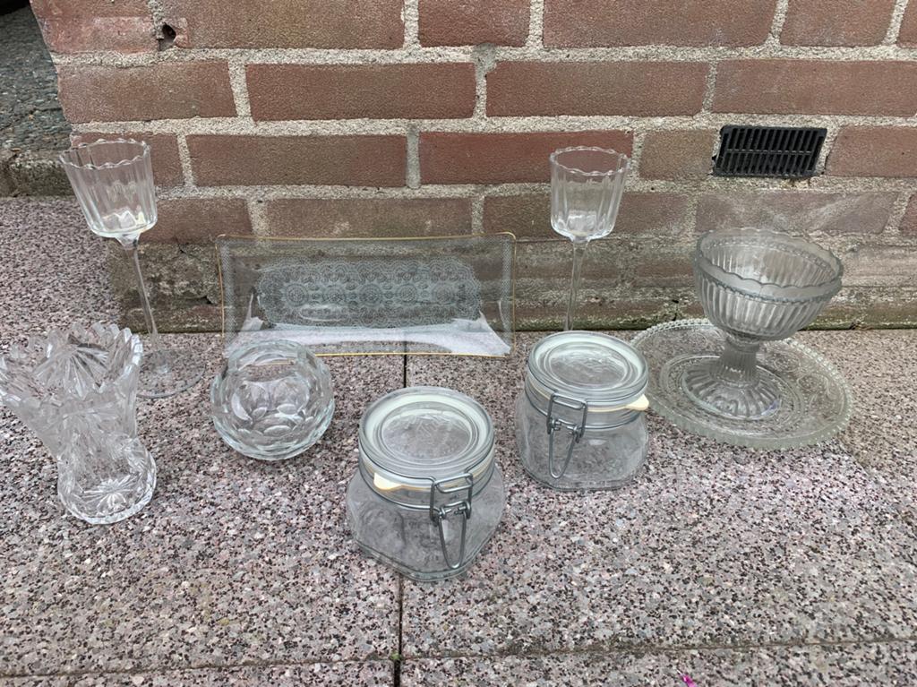 Glazen spullen alles voor 5 euro, Ophalen