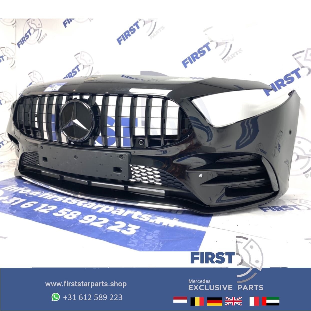 W177 AMG LINE VOORBUMPER A KLASSE 2020 A35 ZWART COMPLEET ME, Auto-onderdelen, Gebruikt, -, Voor, Ophalen of Verzenden