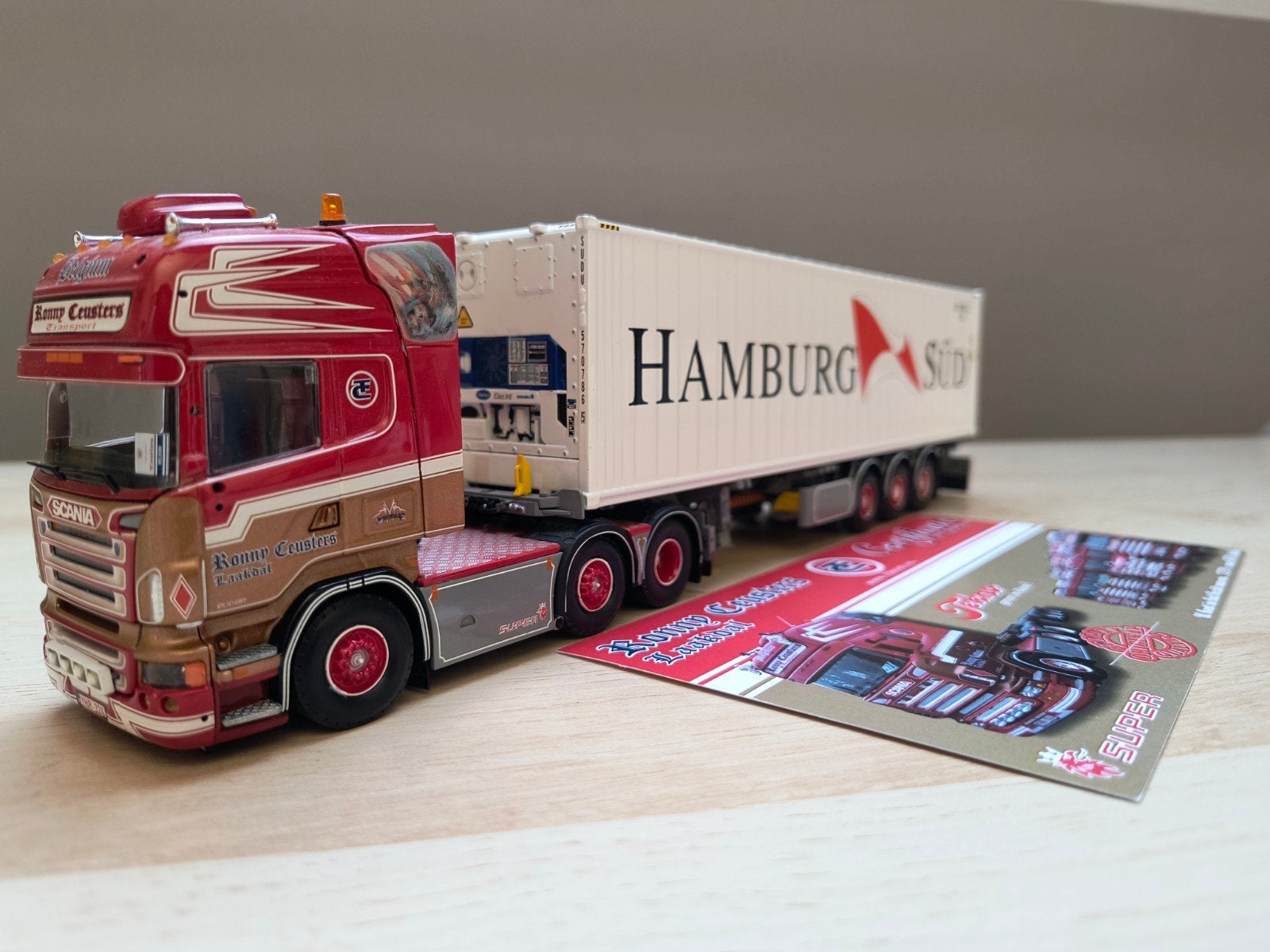 Tekno Scania Ronny Ceusters, Hobby en Vrije tijd, Modelauto's | 1:50, Ophalen of Verzenden, Zo goed als nieuw, Bus of Vrachtwagen