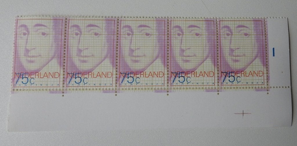 5 postzegels Spinoza 1977, Verzenden, Na 1940, Postfris