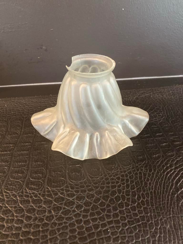 Retro Bloemkapje - Melkglas Lampenkapje, Ophalen, Gebruikt, Wit, Overige vormen