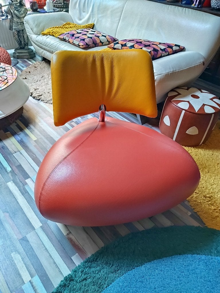 Leolux Pallone zo goed als nieuw Terracotta en Oker Geel, Ophalen, 75 tot 100 cm, Zo goed als nieuw, 75 tot 100 cm