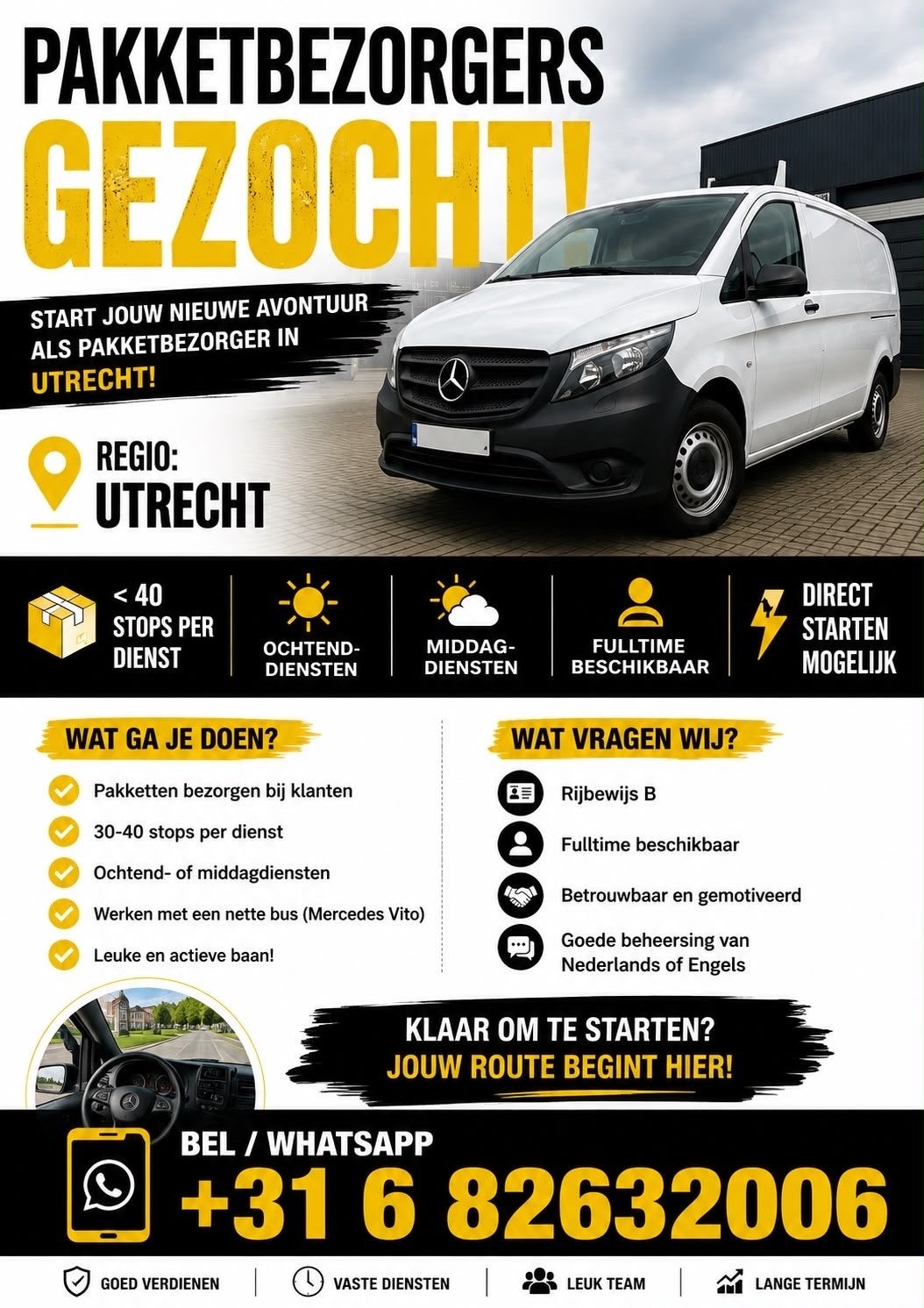 Pakketbezorgen Utrecht, Vacatures