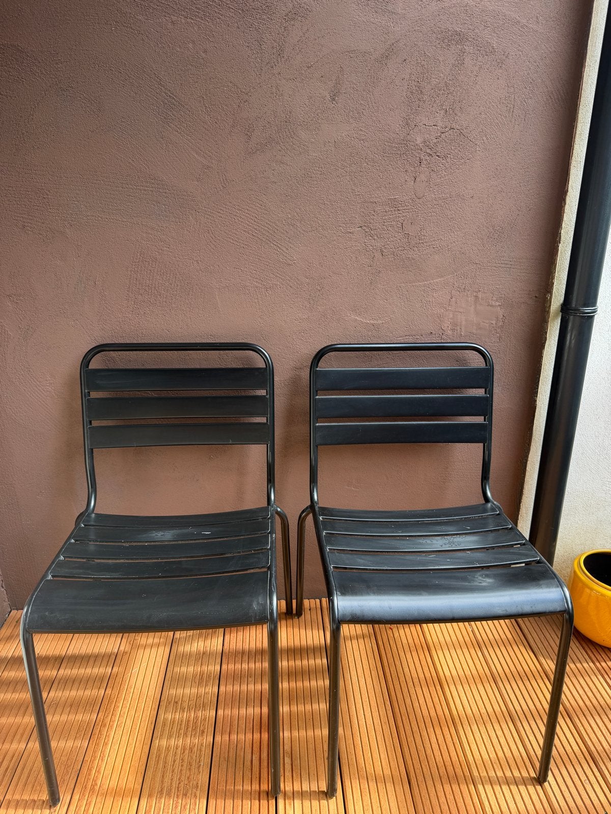 Maxima Vida - zwarte metalen tuinstoelen, Ophalen, Gebruikt, Twee, Zwart