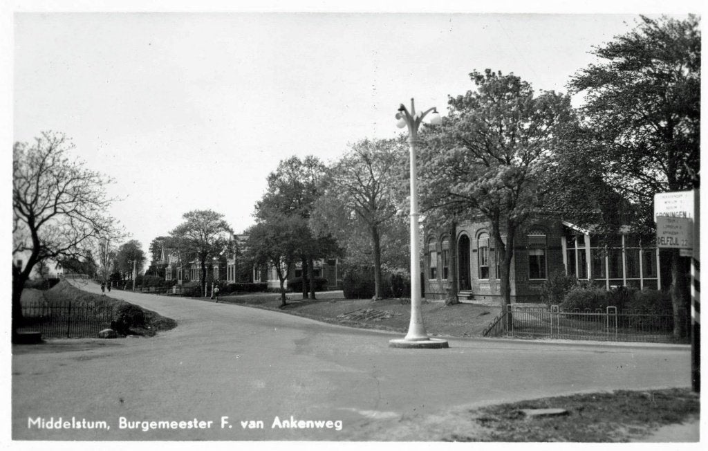 Middelstum, Burgemeester F. van Ankenweg, 1956, Verzenden, 1940 tot 1960, Ongelopen, Groningen