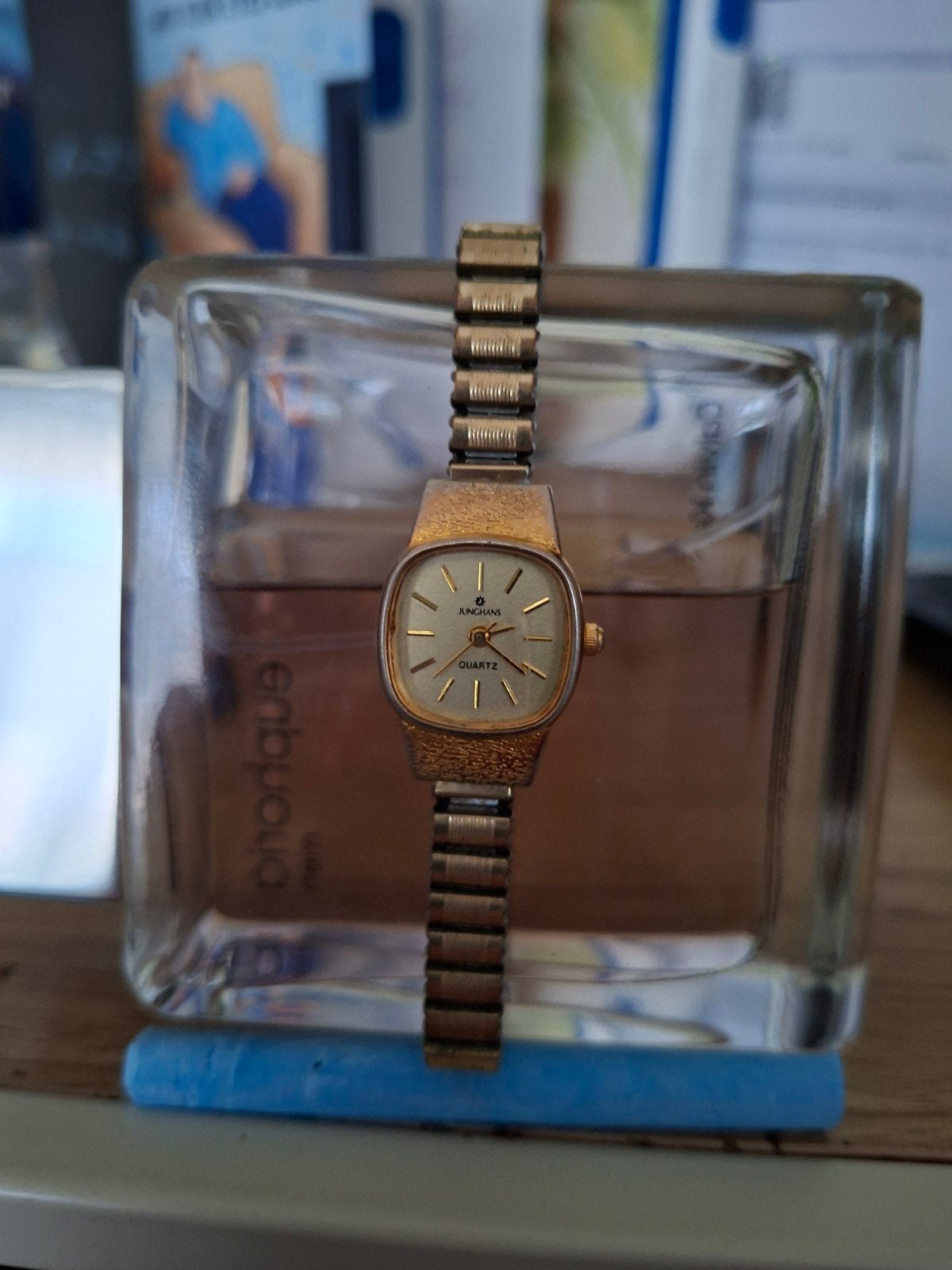 Vintage Junghans Dameshorloge Quartz Gold Plated, Overige merken, Overige materialen, Gebruikt, Polshorloge