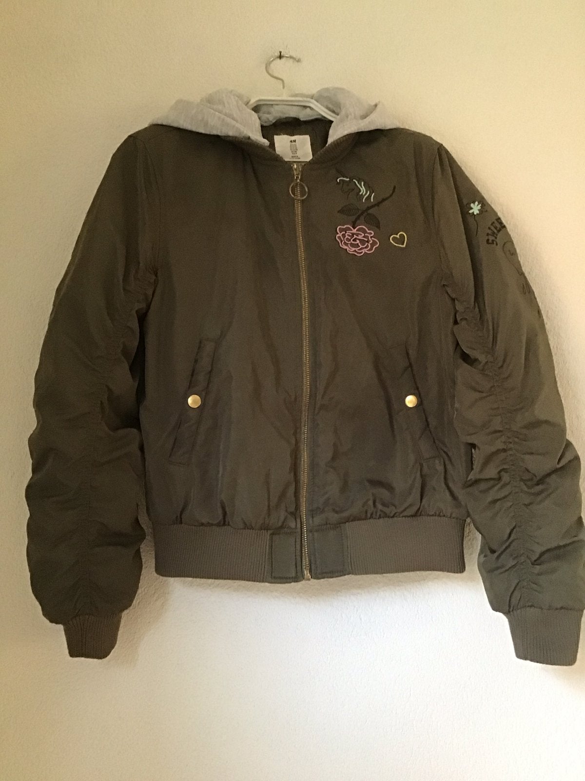 H&M gewatteerd Bomberjack groen maat 164, Ophalen of Verzenden, Zo goed als nieuw, Maat 34 (XS) of kleiner, Groen