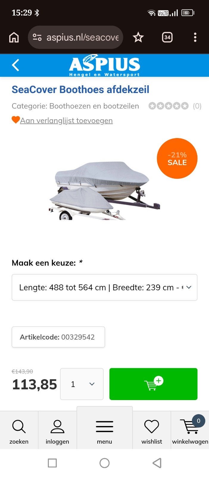 Boatcover, afdek hoes boot., Ophalen of Verzenden, Zo goed als nieuw