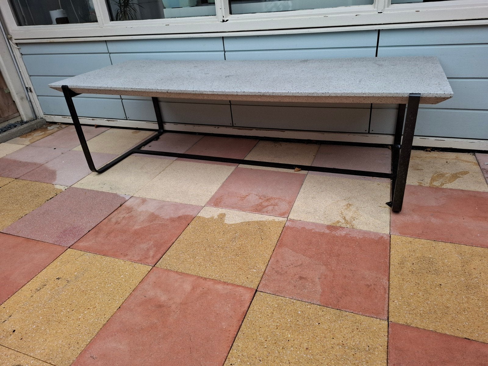 Stenen salontafel, Ophalen, Gebruikt, 150 tot 200 cm, Rechthoekig