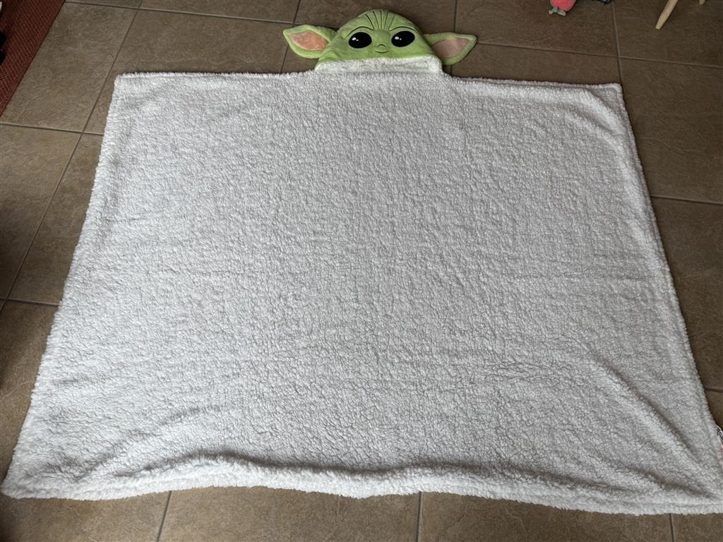 star wars baby yoda hooded fluffy deken 120x150cm primark, Ophalen of Verzenden, Zo goed als nieuw