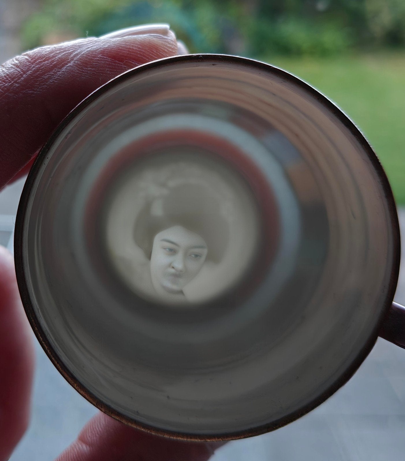 Antieke Japanse kop-en-schotel met Geisha Lithophane, Ophalen of Verzenden