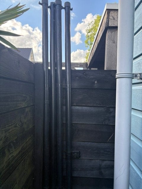 4 Venlo palen met tussenbeugel eindbeugel en paaldorp, Tuin en Terras, Ophalen, Zo goed als nieuw, Minder dan 180 cm, Palen