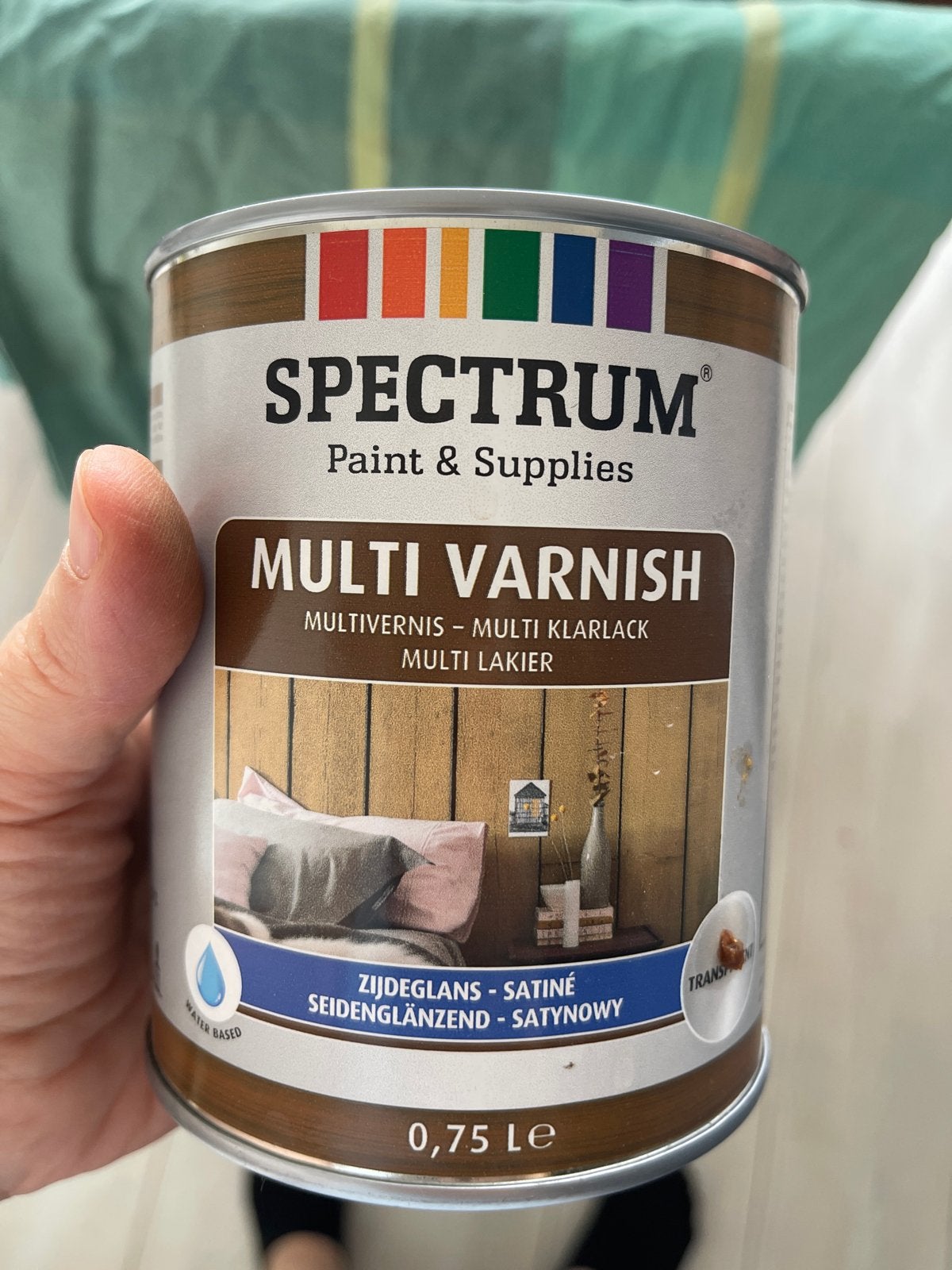 Gratis Spectrum Multi Varnish Zijdeglans 0,75L, Doe-het-zelf en Verbouw, Verf, Beits en Lak, Ophalen, Overige kleuren, Nieuw, Lak