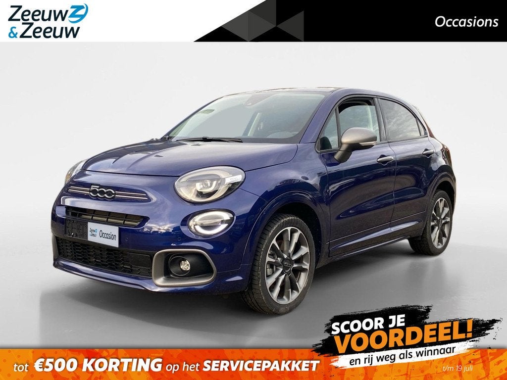 Fiat 500 X Sport | Climate control | Navigatie | Parkeercame, Auto's, Fiat, 12 maanden, Gebruikt, 4 cilinders, Blauw