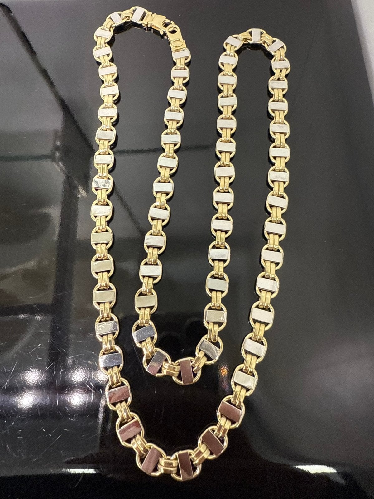 14k gouden kingsley ketting wit/geel goud, Ophalen of Verzenden, Nieuw, Goud, Goud