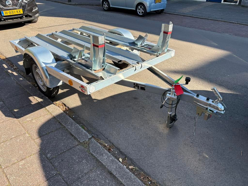 Motortrailer voor 2 motoren te huur 750 kg B-rijbewijs, Aanhangwagen