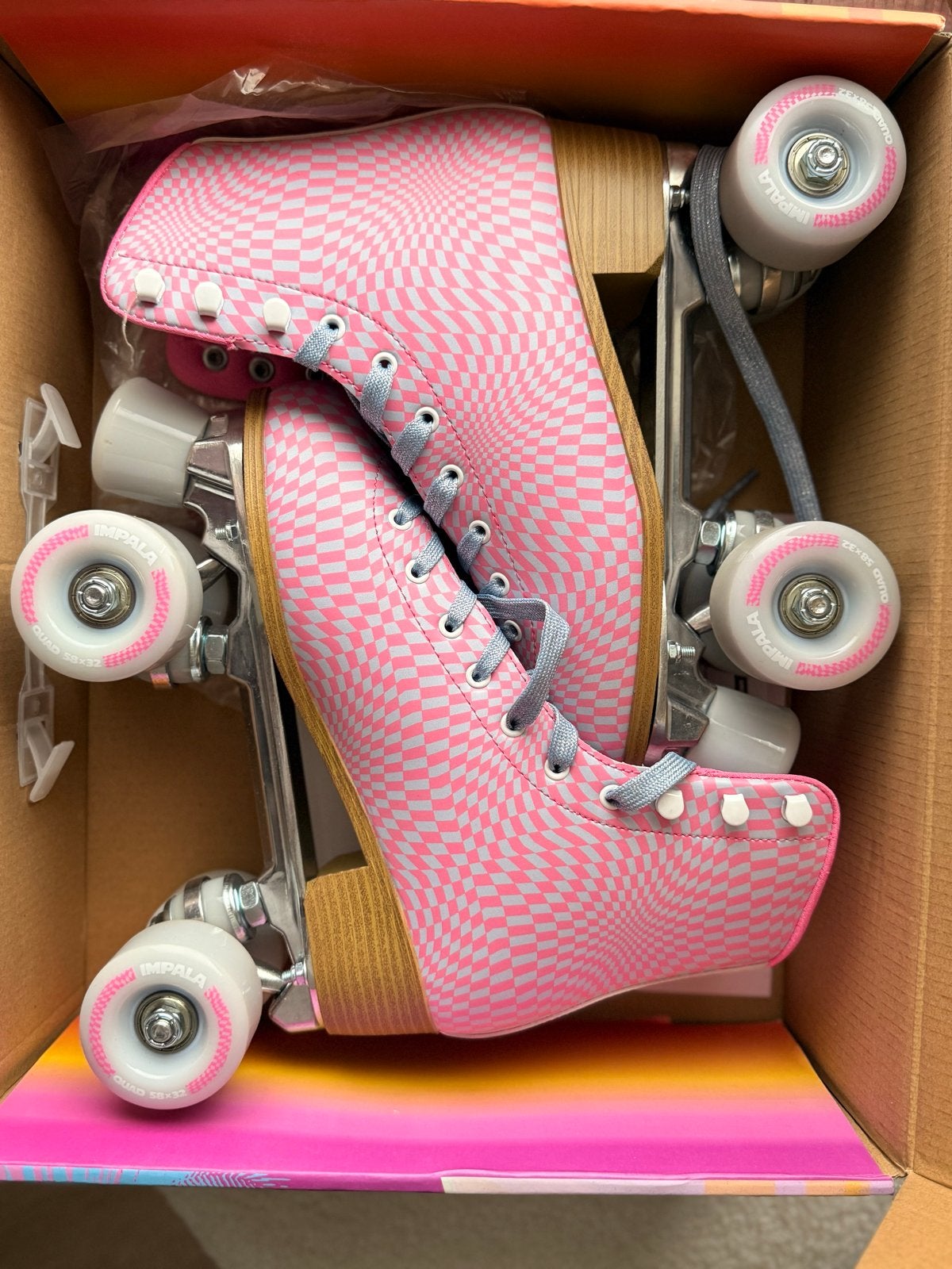 Impala Rollerskates Roze/Wit Geruit - Maat 38, Ophalen of Verzenden, Nieuw, Dames
