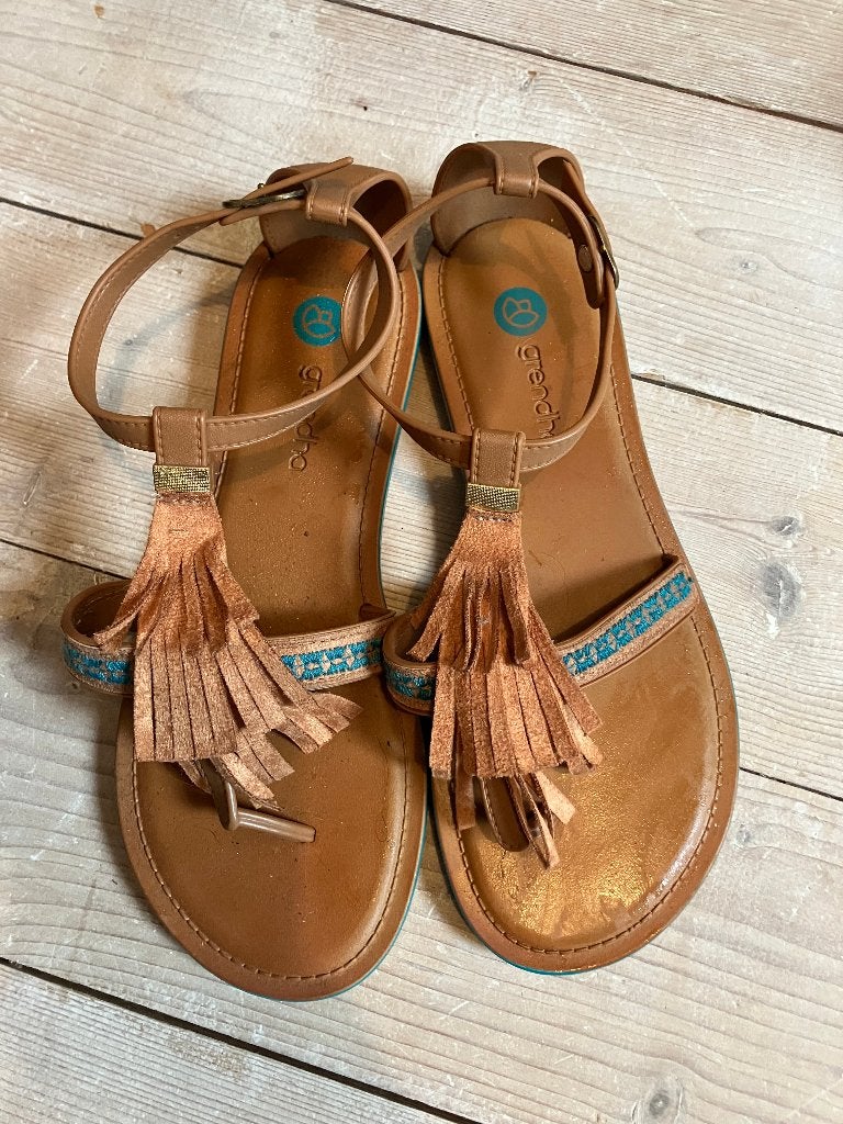 Sandalen teenslipper Grendha sandaalslippers maat 37 p paar, Grendha, Zwart, Zo goed als nieuw, Sandalen of Muiltjes