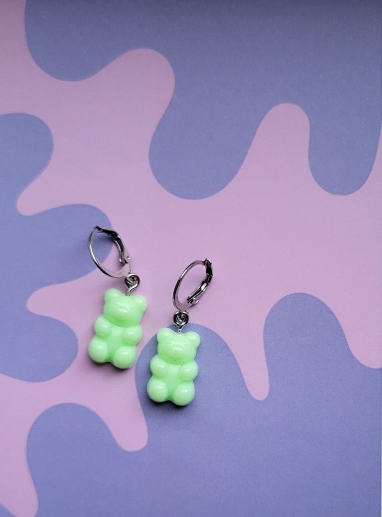 Groene gummy bear oorbellen, Overige materialen, Hangers, Nieuw, Ophalen of Verzenden