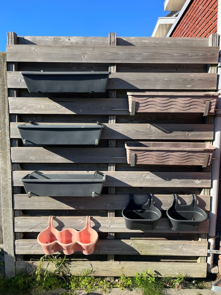 Verschillende balkon of schutting plantenbakken, Tuin en Terras, Ophalen, Kunststof, Gebruikt, Minder dan 30 cm