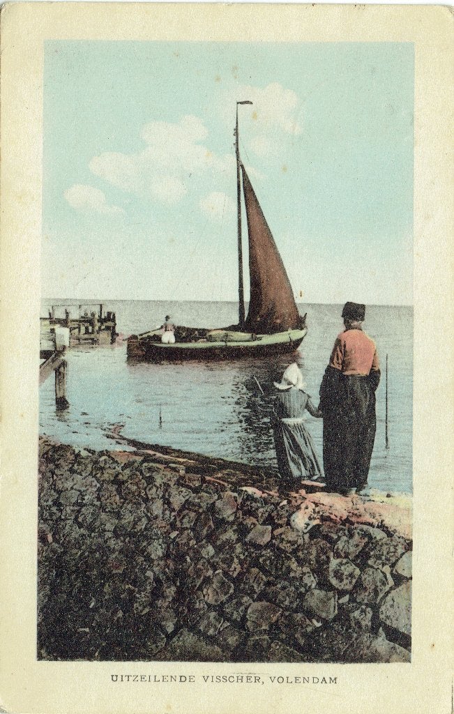 Ansichtkaart Volendam Uitzeilende Visscher, Verzenden, Voor 1920, Gelopen, Noord-Holland