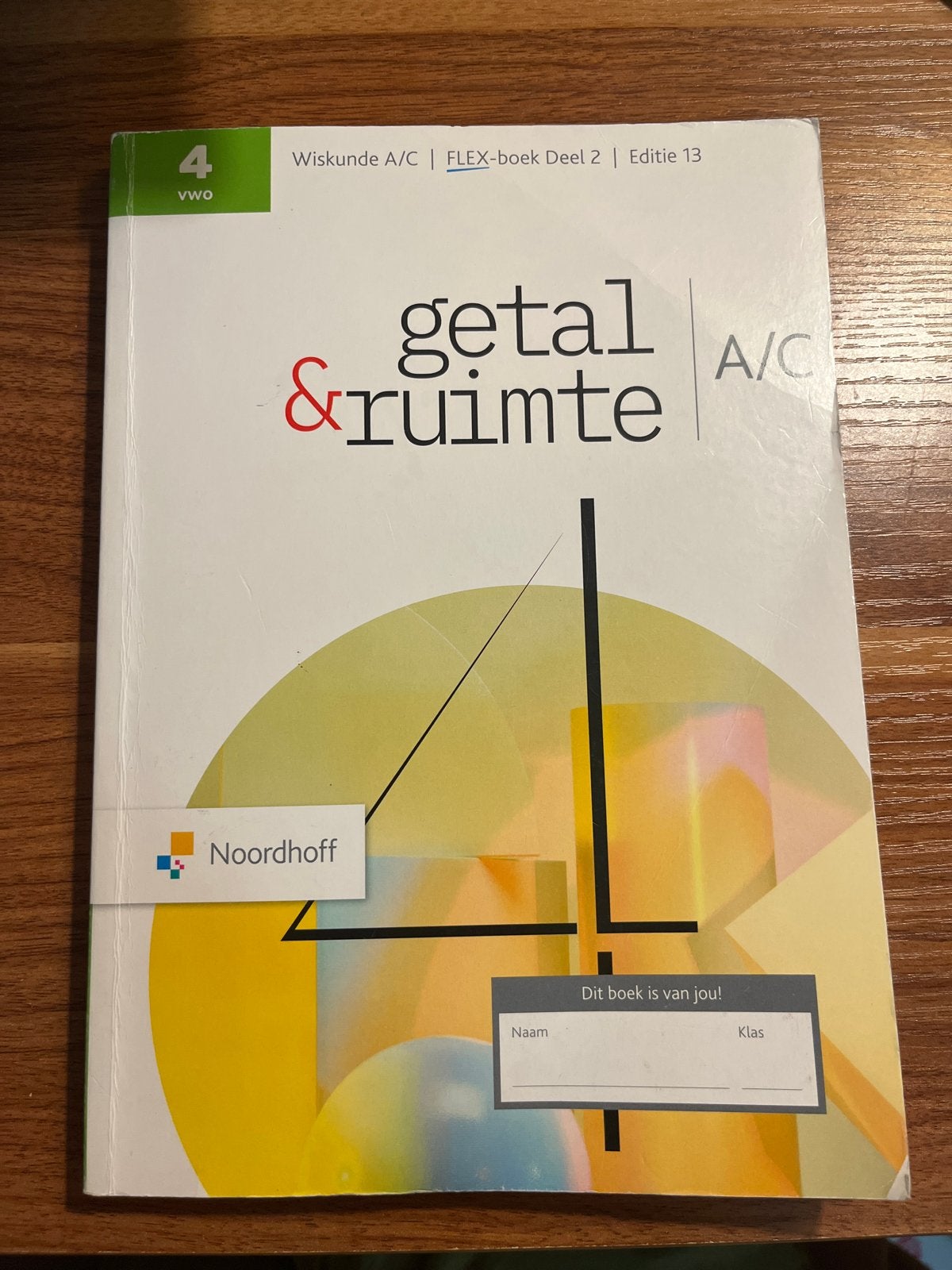 Getal & Ruimte Wiskunde A/C FLEX-boek Deel 2 vwo 4, Ophalen of Verzenden, Zo goed als nieuw