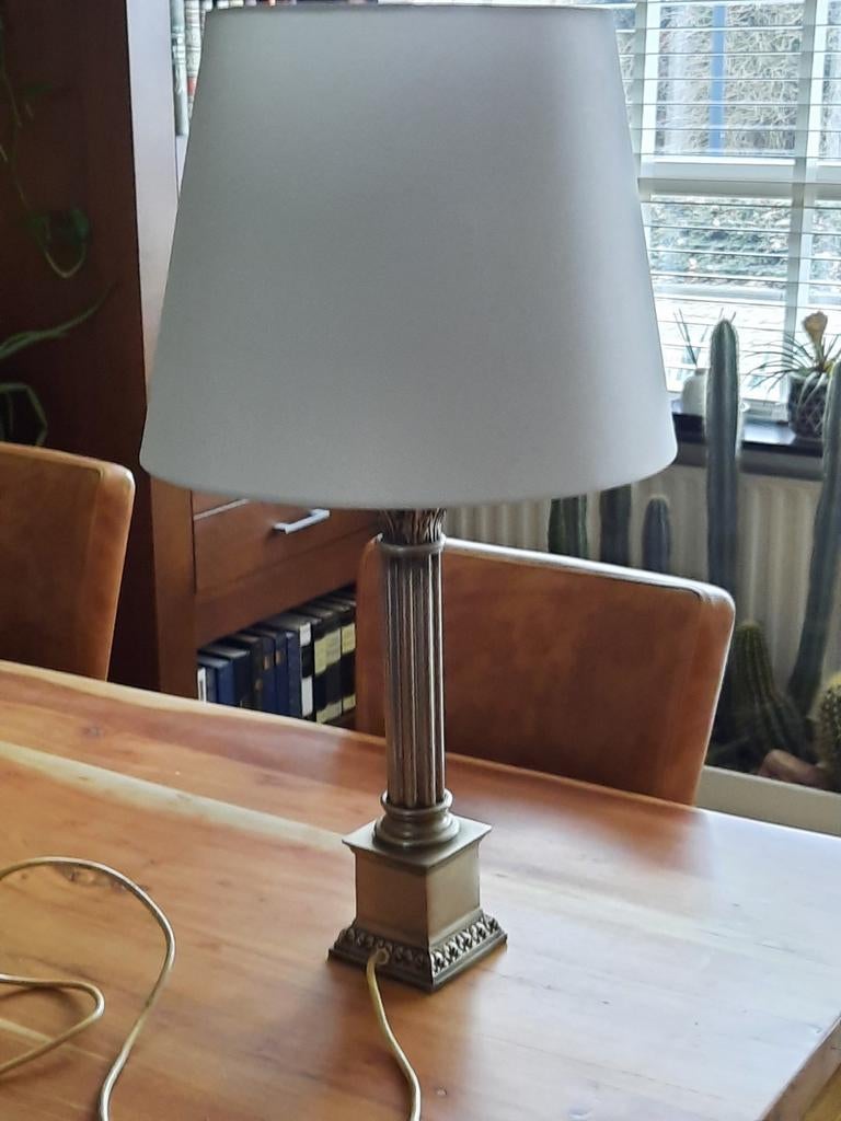 Prachtige empire kolomlamp, Ophalen of Verzenden, Zo goed als nieuw, Metaal, Minder dan 50 cm