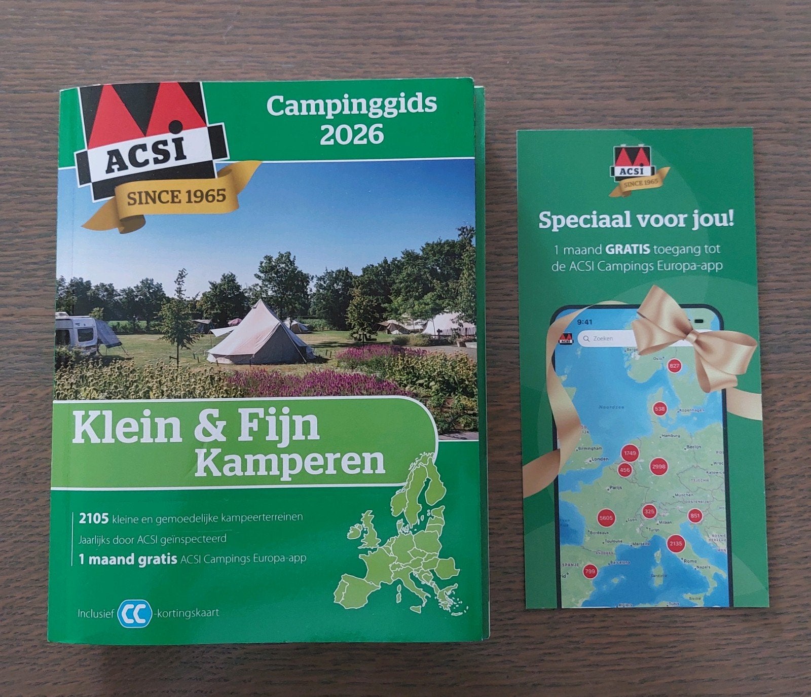 ACSI Campinggids 2026: Klein & Fijn Europa incl code, Ophalen of Verzenden, Europa, Overige merken