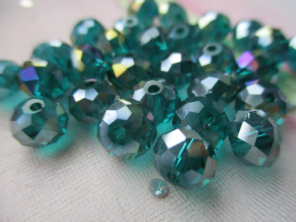 242/ turquoise tsjechische ab crystal kralen, Ophalen of Verzenden, Nieuw, Kraal