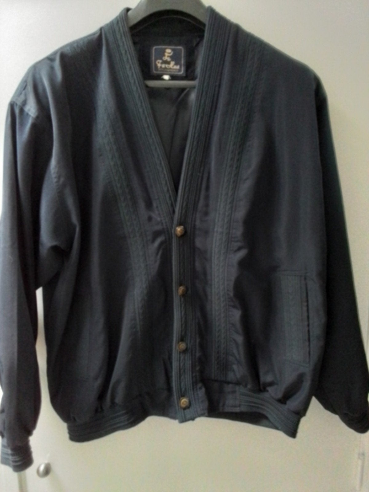Te koop: blouson jack, donker blauw,  maat 52/54, Ophalen of Verzenden, Zo goed als nieuw, Blauw
