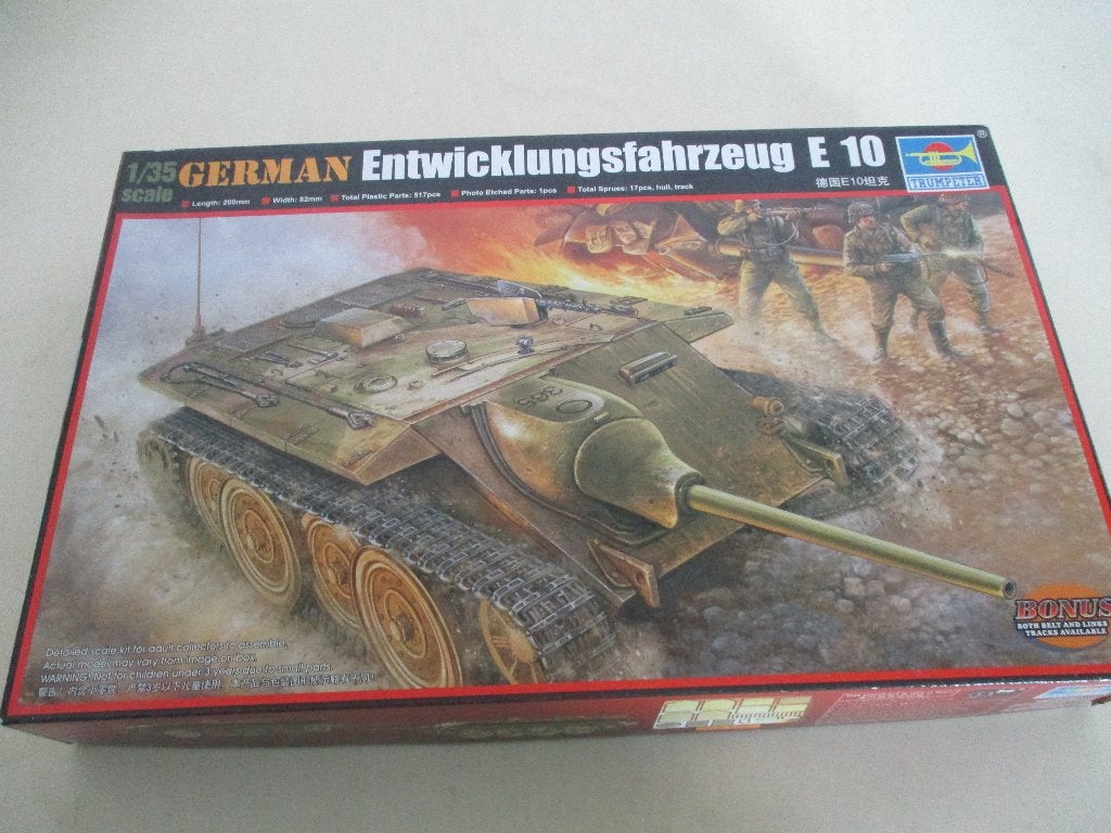 Trumpeter German Entwicklungfahrzeug E 10, Hobby en Vrije tijd, Modelbouw | Auto's en Voertuigen, Overige merken, Tank, 1:32 tot 1:50