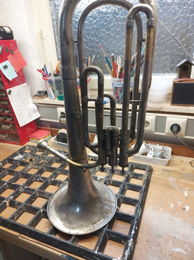 Oude althoorn Mooi voor de sier/decoratie, Ophalen, Gebruikt, Zilver, Overige thema's