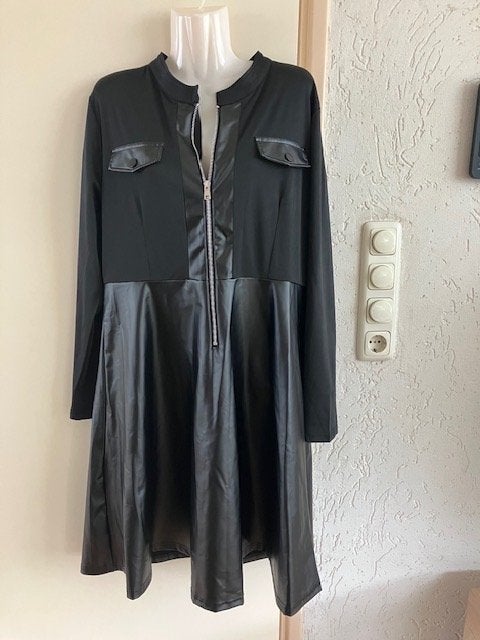 zwart imm.leren jurk maat XL, Kleding | Dames, Zwart, Maat 46/48 (XL) of groter, Ophalen of Verzenden, Zo goed als nieuw
