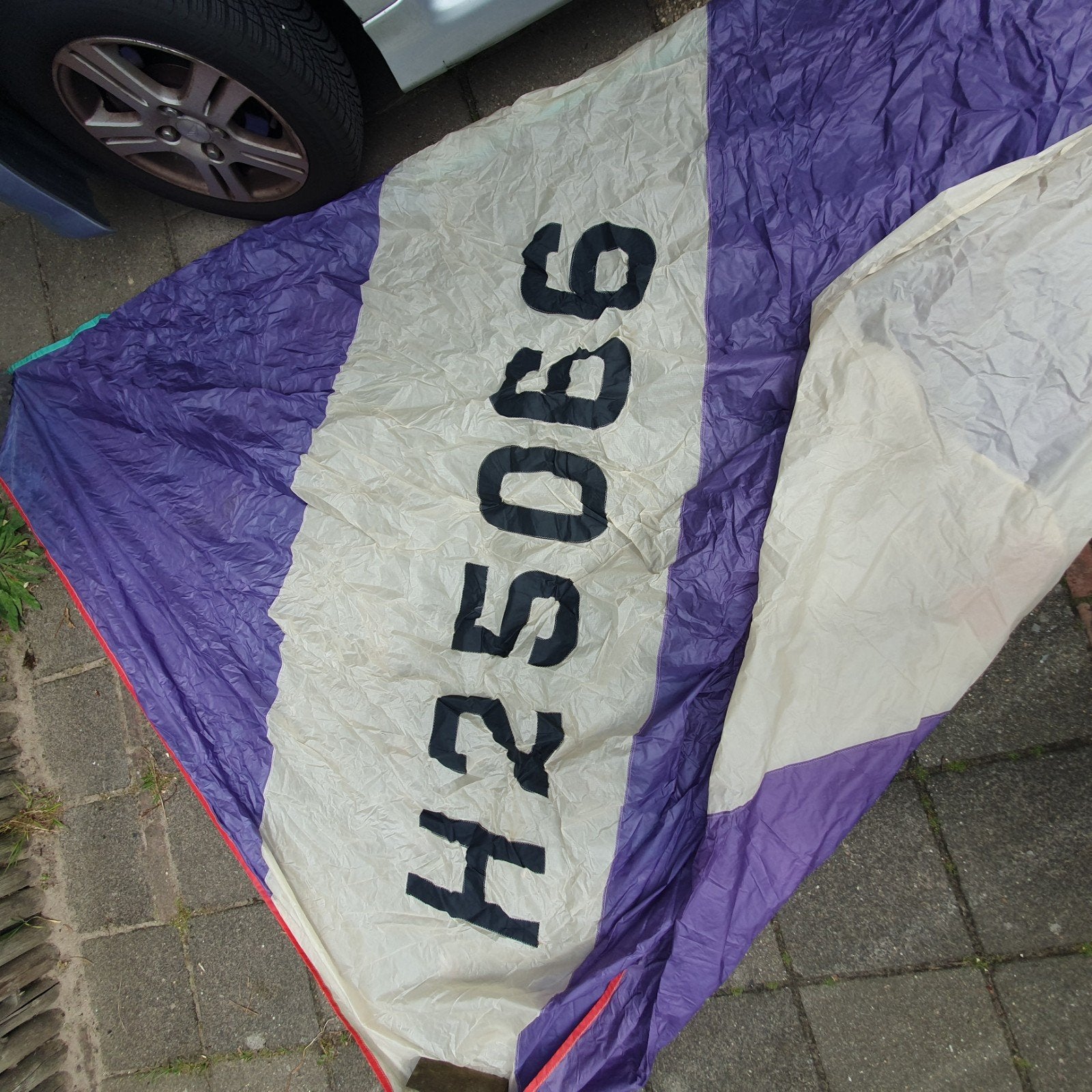 Spinnaker H25066 - Wit/Paars, Watersport en Boten, 6 meter of meer, Gebruikt, Spinnaker, Ophalen of Verzenden