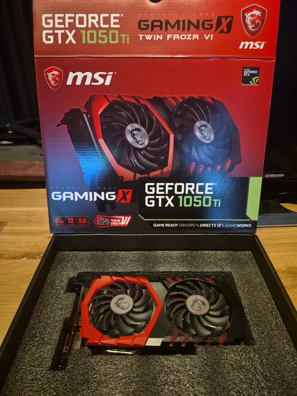 MSI GeForce GTX 1050 Ti Gaming X 4GB | Compleet met doos, Computers en Software, Videokaarten, Ophalen, PCI-Express 3, HDMI, Nvidia