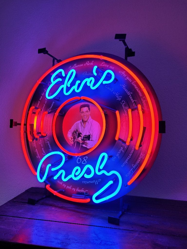 Elvis Presley neon lamp div. neonverlichting sixties fifties, Verzamelen, Ophalen, Zo goed als nieuw, Lichtbak of (neon) lamp