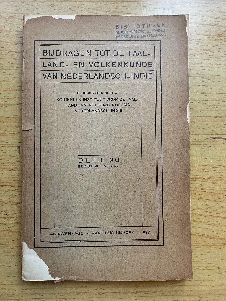 Bijdragen tot de Taal-, Land- en Volkenkunde van N.-Indië 90, Ophalen of Verzenden, Gelezen, Diverse auteurs
