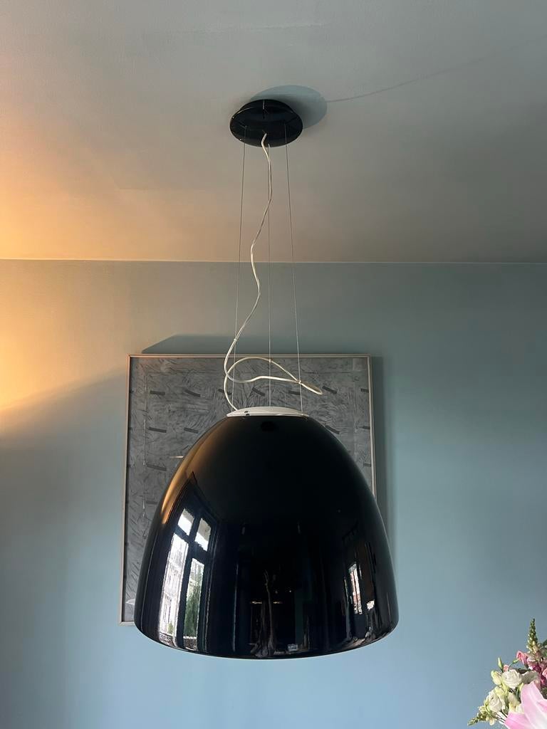 Artemide Nur Gloss hanglamp zwart, Huis en Inrichting, Lampen | Hanglampen, Ophalen, Gebruikt, Kunststof, Minder dan 50 cm