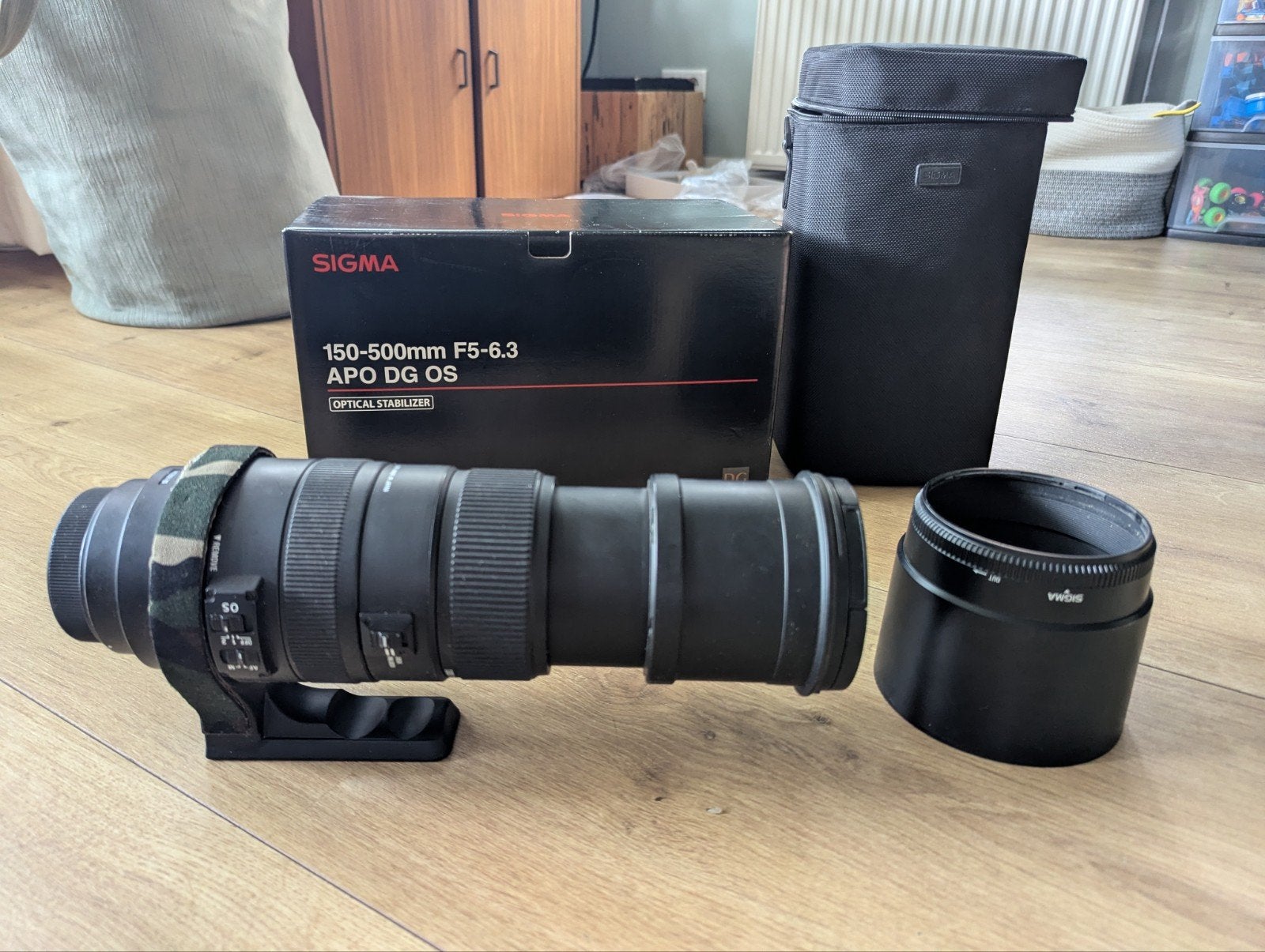 Sigma 150-500mm F5-6.3 APO DG OS Telelens - Canon, Sigma, Zonnekap, Telelens, Ophalen of Verzenden