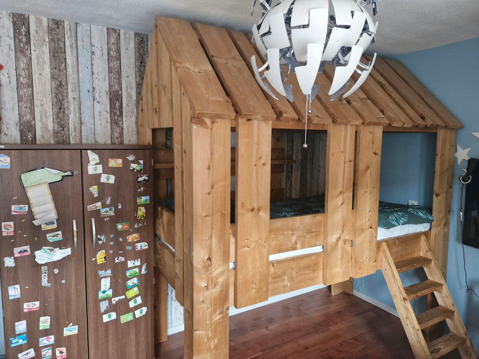 Boomhutbed - Hoogslaper, Ophalen, Eenpersoons, Zo goed als nieuw, 200 cm