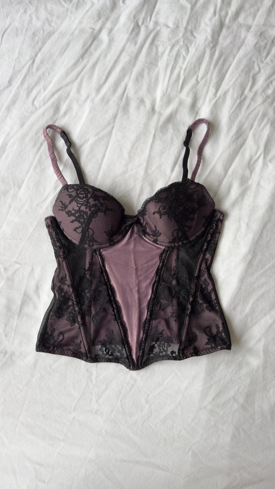 Lila/zwart korset top - maat S, Ophalen of Verzenden, Meerkleurig, Body of Korset