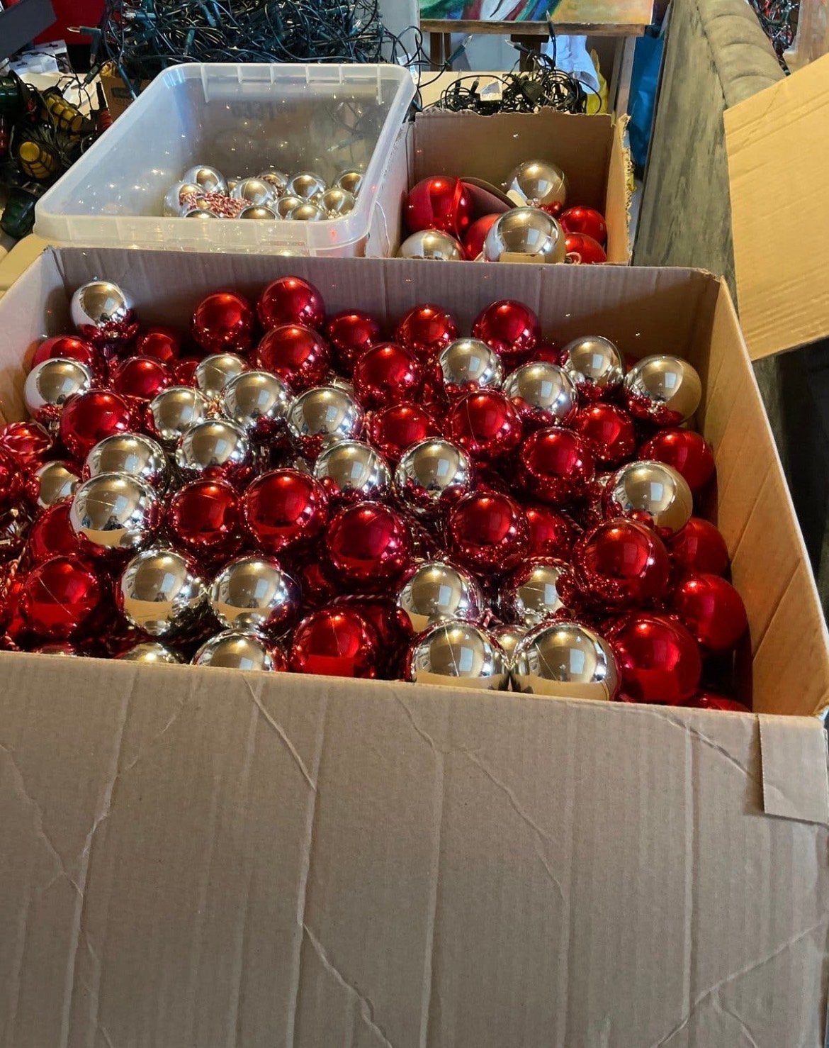 Partij kerstspullen, kerstballen lichtjes, Boeken, Ophalen, Gelezen