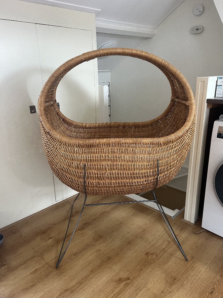 Celine rotan wieg – vintage look, Ophalen, Gebruikt, Wieg