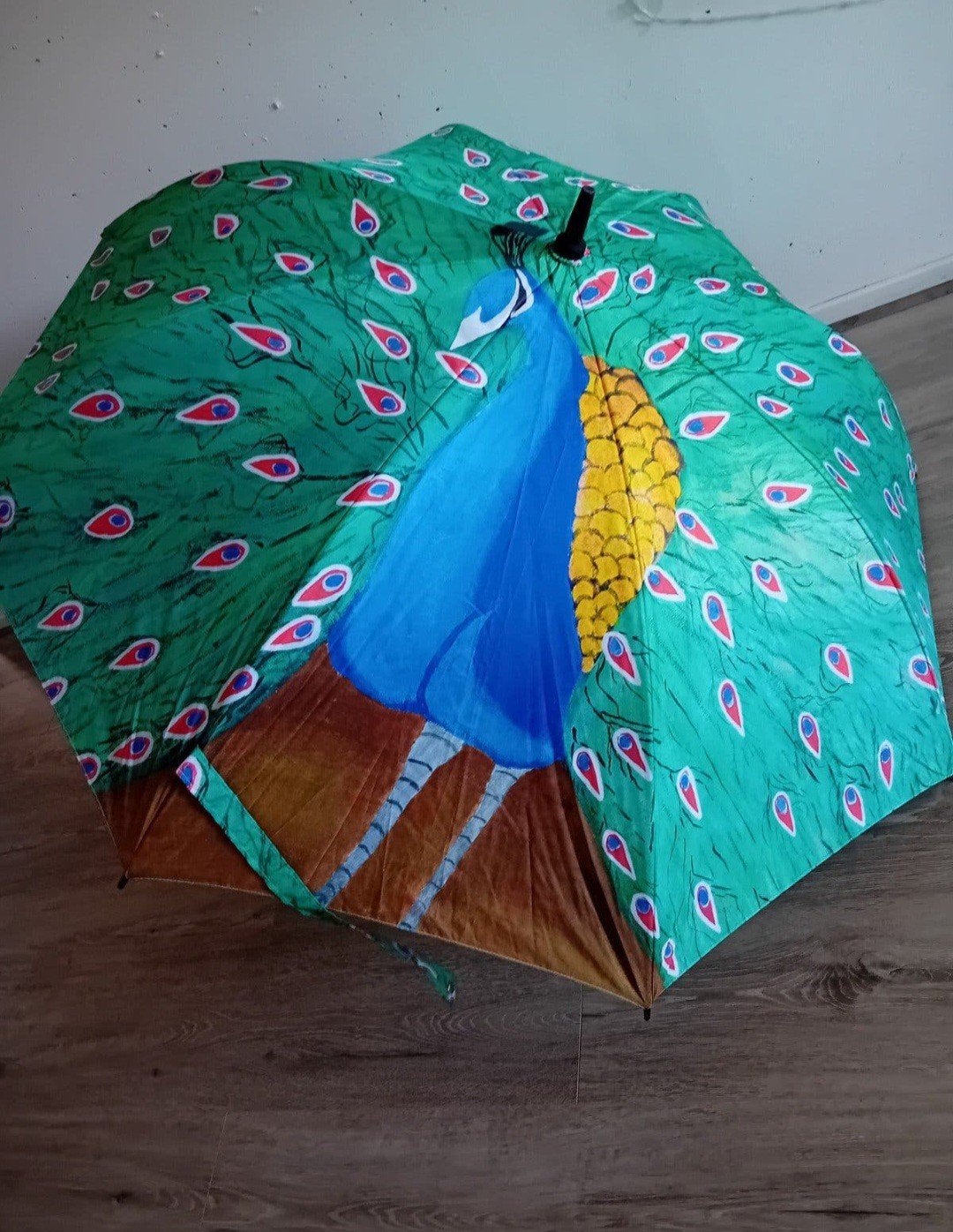 Kleurrijke Pauwenparaplu Uniek Ø:120 x 82 cm h. Nieuw!, Ophalen, Nieuw