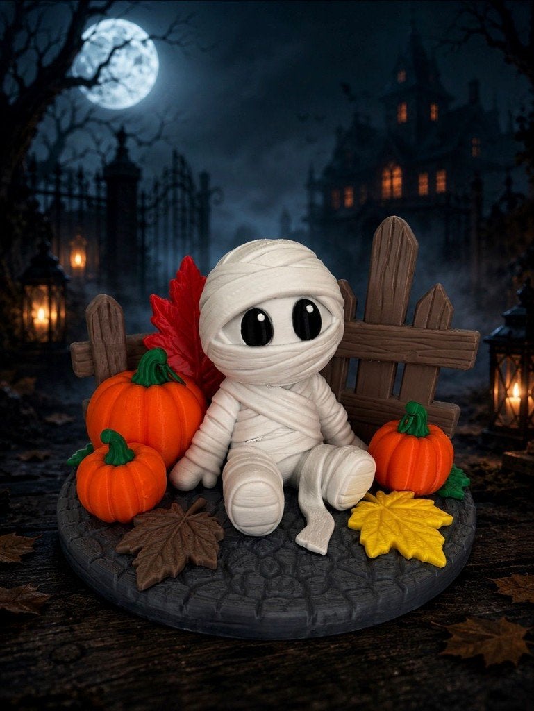 Schattige Halloween Mummie Decoratie – 3D Geprint, Meerkleurig, Overige stijlen, Nieuw, Kunststof